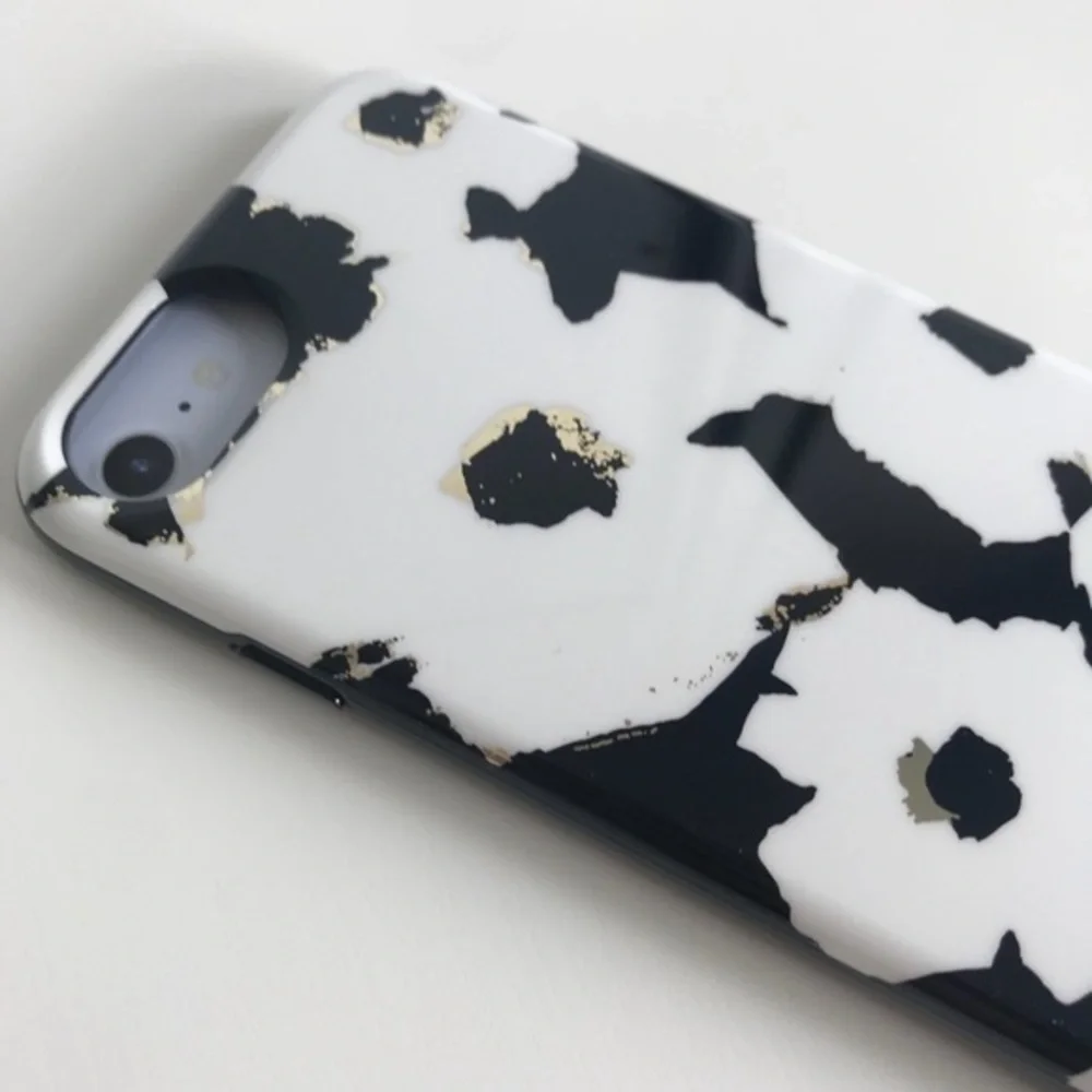 New Kate Spade Floating Floral Black White IPHONE Case Protector 6/6s 7/8